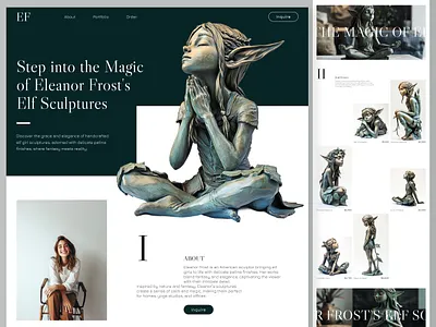 Elf Sculptures – Grace in Bronze ai artistportfolio artwebsite bronze elegant elves fantasy sculpture ui ux web design