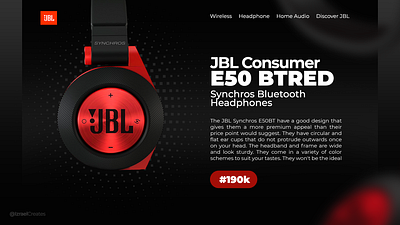 JBL HEADSET WEB LANDING PAGE advertising branding color theory graphic design illustration photoshop ui vector