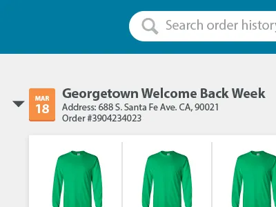 WIP: Order History card taggler ui user experience user interface ux widget