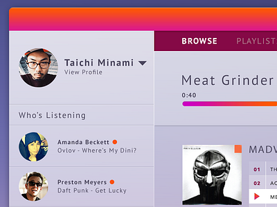 Desktop Music Player 01 music player ui user interface ux