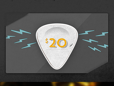 Gift Card bolt card gift guitar lightning pick