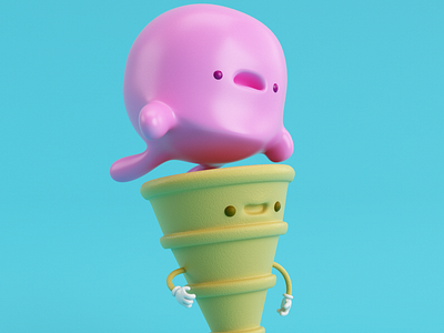 RUN!!! ICE CREAM RUN!!! c4d ice cream vray