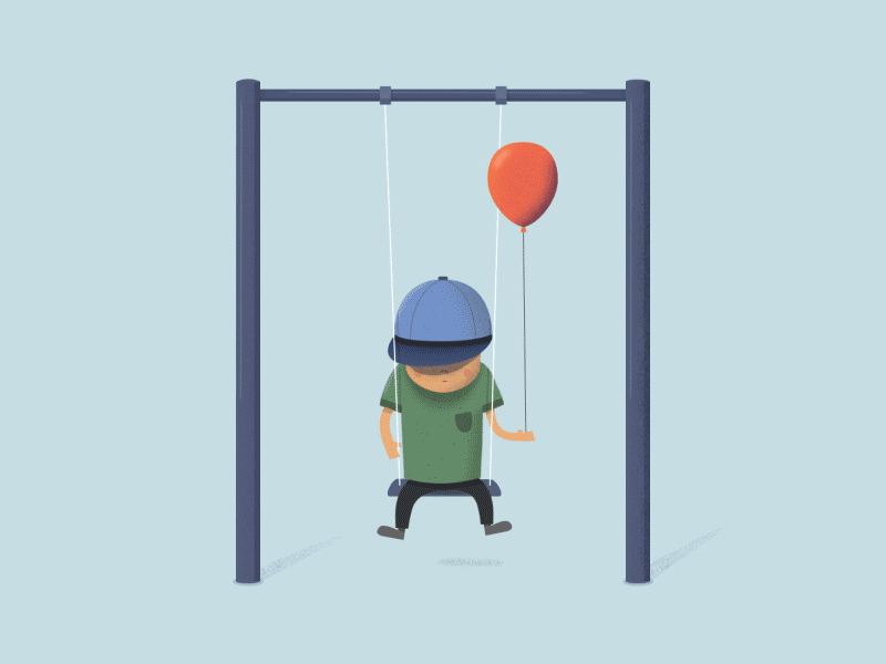 Balloon Swing after animation balloon character effects flat minimal shading shadow texture