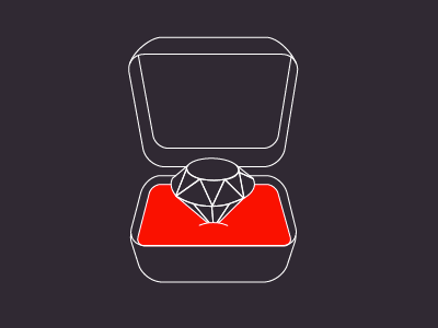 A diamond in a box diamond illustration