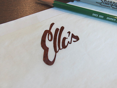 Ella's Logo handwritten logo sketch type