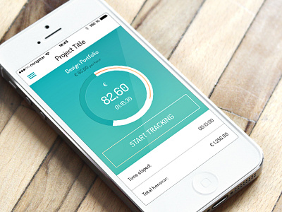 Time Tracking App for IOS app design flat interface ios iphone mobile time tracking ui ux