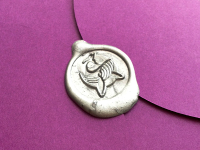 Whale Logo Wax Seal logo purple seal silver stamp wax whale