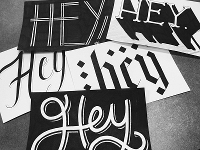 Hey lettering sketch type