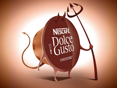 DG Devil character chocolate coffee demon devil dolce gusto illustration tail