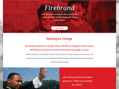 Firebrand Homepage charity colorful homepage layout minimal minimalist non profit responsive website