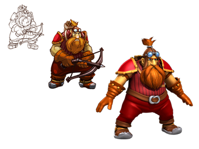 Crossbow dwarf 3d casual character crossbow dwarf game gamedev