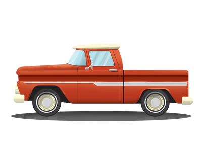 Red Truck chevy pick up shading truck vector