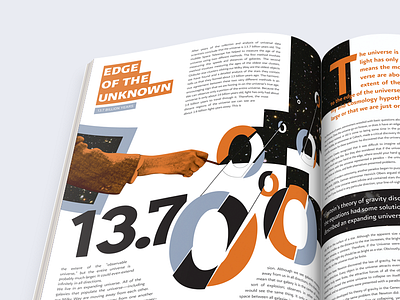 13.7 Billion Light Years, man. experimental type illustration magazine photomontage publication space
