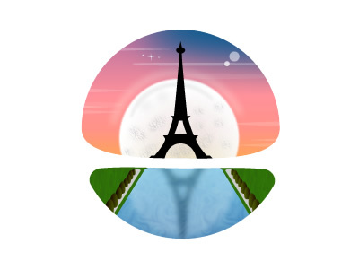 Paris eiffel france moon night paris tower
