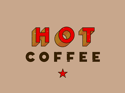 Hot Coffee 6 coffee hand lettering hot lettering line lines orange red star texture