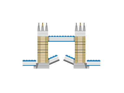 London Bridge art blocks design graphic illustration lego london vector wip