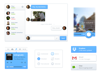 The avengers chat :) and more avengers chat checkbox dashboard growl music notification player