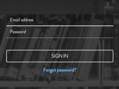 A login form for Bookpag.es books form login outline
