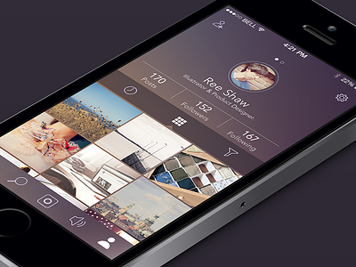 Profile app design filter flat graph ios7 iphone profile ui