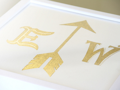 Gold Leaf Pen arrow e gold gold leaf illustration lettering w