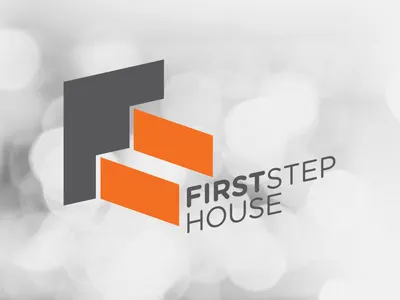 First Step House (concept) f gotham gray health letter orange rehab stairs step typography