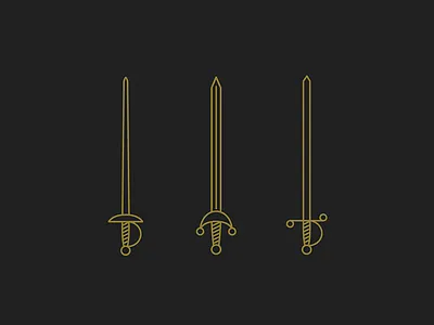 rapiers cards line linework playing rapier stroke sword
