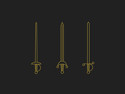 rapiers cards line linework playing rapier stroke sword