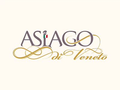 Asiago di Veneto - Premium Italian cheese asiago cheese decorative elements flag gold grey italian italy premium typography vector veneto