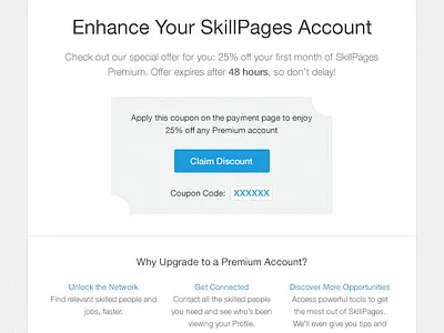 Coupon Voucher coupon discount email marketing skillpages voucher