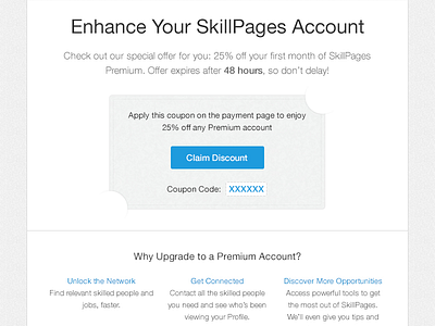 Coupon Voucher coupon discount email marketing skillpages voucher