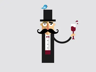 Banterly banterly bowtie illustration mustache social tuxedo twitter wine