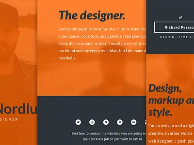 Portfolio clean minimal one page orange portfolio responsive retina web web site whitespace