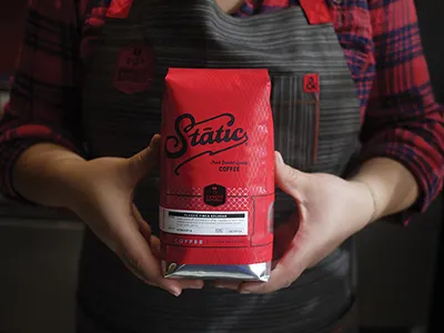 Static Coffee Pack branding coffee coffee bag farm design graphic design packaging red static