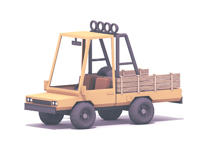 Farm Truck 3d automobile c4d farm truck low poly lowpoly render utility vehicle