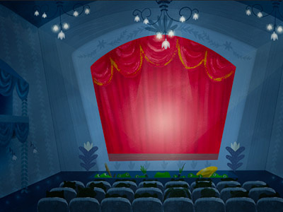 Stage scene animation background frog illustration stage