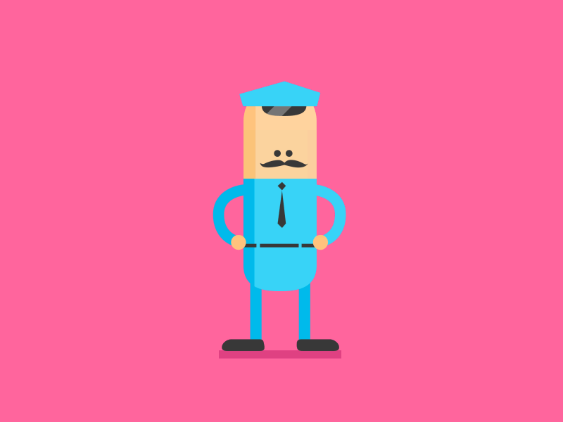 Bob the Policeman Animation 2d animation character flat