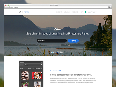 Pictura - Landing Page coming export extension google images photo photoshop plugin search soon speed workflow