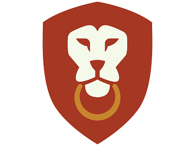 Real Estate Identity animal door estate icon identity knocker lion logo real red ring