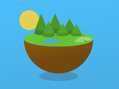 Golf ball floating golf island