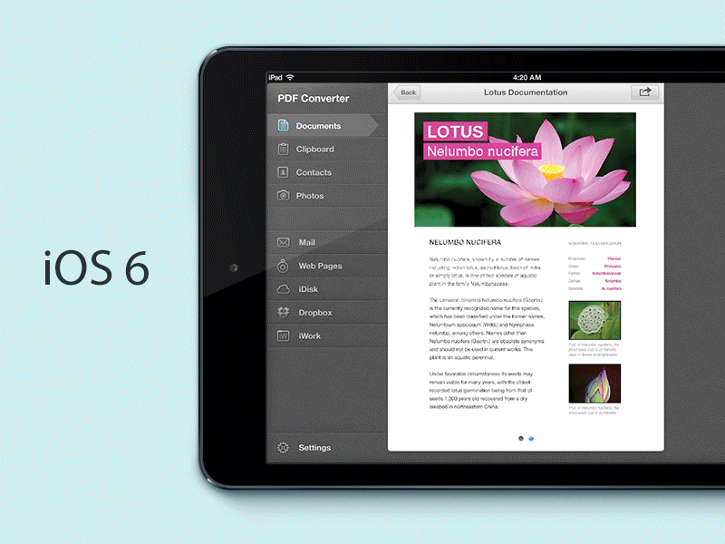 PDF Converter - iOS6 vs. iOS7 animation ios7 ipad pdf converter readdle redesign ui