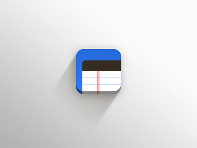 Note Taking App Icon app bevel blue flat icon long shadow mobile note notebook notes paper white