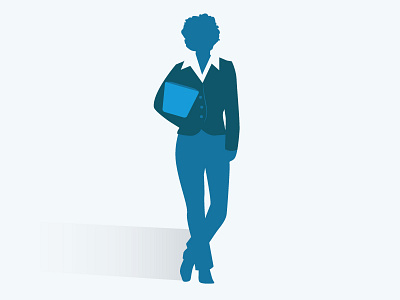 Fancy business lady b2b business flat design illustration long shadow professional vector