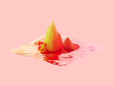 Fireberg! fireberg iceberg low poly reflection