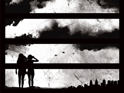 vantage point black and white brush city clouds grunge philadelphia silhouette skyline vector weather