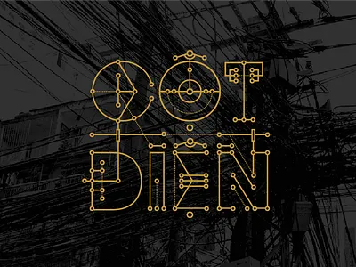 Cột Điện Typo electric gold pattern pole power saigon vietnam