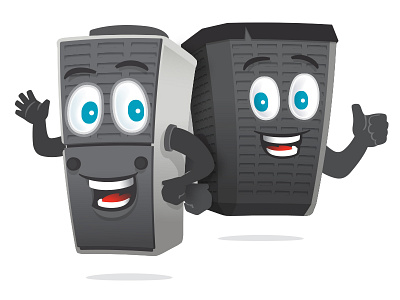 Ted & Fred air air conditioning cooling eyes furnace heating mascots smiles