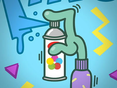 Painter Close-Up can color pattern spray vector