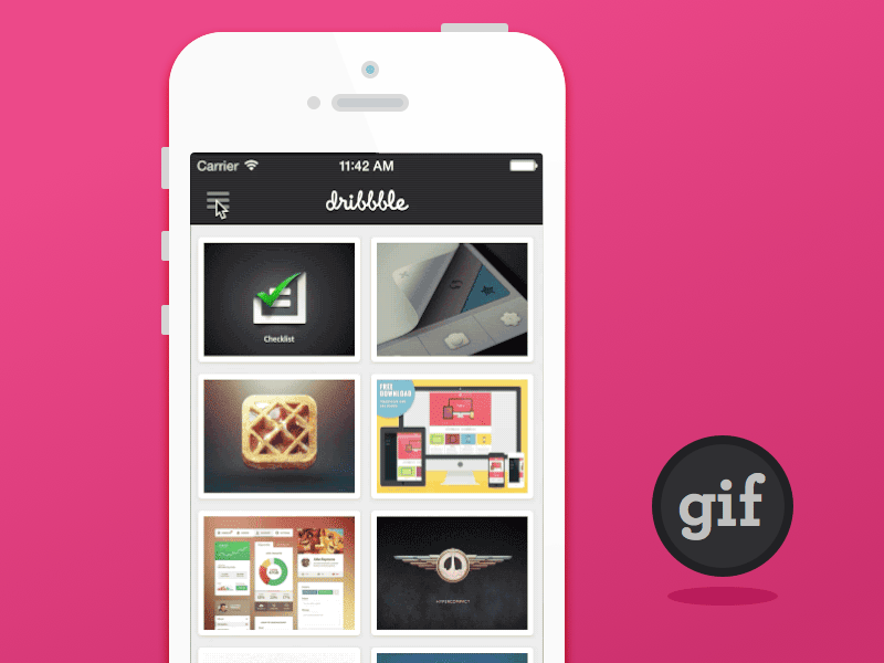 New Dribbble Navigation desktop dribbble gif ipad iphone mobile nav navigation responsive