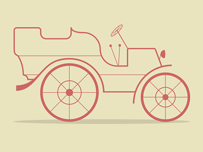 Car Icon Set / 09 art car flat icon illustration line nostalgia old vector