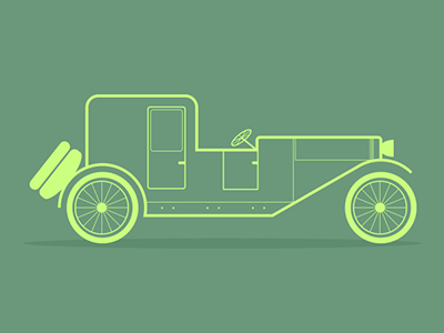 Car Icon Set / 07 art car flat icon illustration line nostalgia old vector
